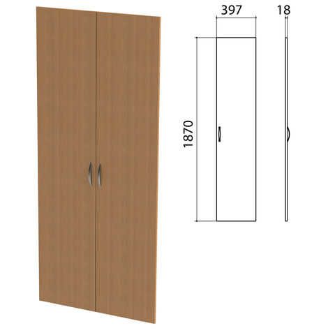 Дверь ЛДСП высокая "Этюд", комплект 2 шт., 397х18х1870 мм, бук бавария, 400012-55