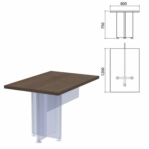 Столешница стола приставного "Приоритет", 800х1200х750 мм, лагос, К-917, К-917 лагос
