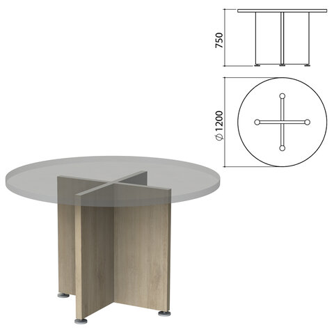 Каркас стола переговоров круглого "Приоритет" (1200х1200х750 мм), кронберг, К-910, К-910 кронберг