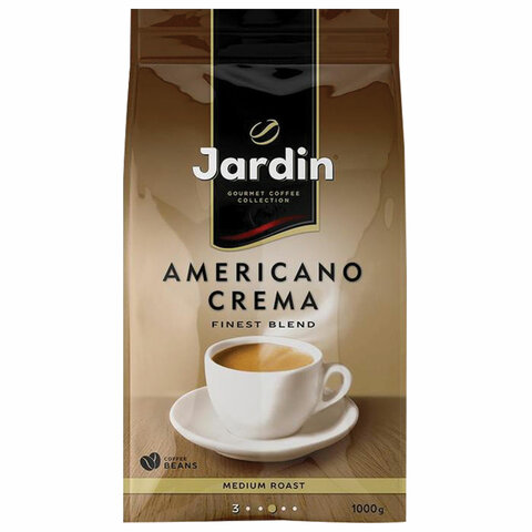 Кофе в зернах JARDIN (Жардин) "Americano Crema", натуральный, 1000 г, вакуумная упаковка, 1090-06-Н