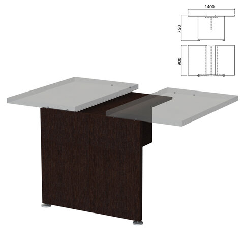 Каркас модуля стола для переговоров "Приоритет" (1400х900х750 мм), венге, К-914, К-914 венге