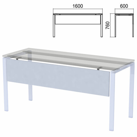 Царга к столам на металлокаркасе "Арго", шириной 1600 мм, серый