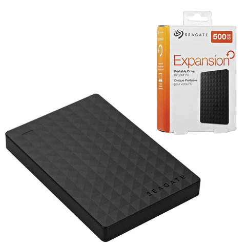 Внешний жесткий диск SEAGATE Expansion 500 GB, 2.5", USB 3.0, черный, STEA500400