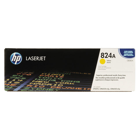 Картридж лазерный HP (CB382A) ColorLaserJet CP6015 и др, №823A, желтый, оригинальный, ресурс 21000 страниц