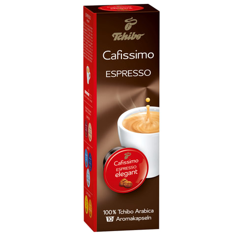 Кофе в капсулах TCHIBO Espresso Mailander Elegant для кофемашин Cafissimo, 10 порций, EPCFTCEM0007K