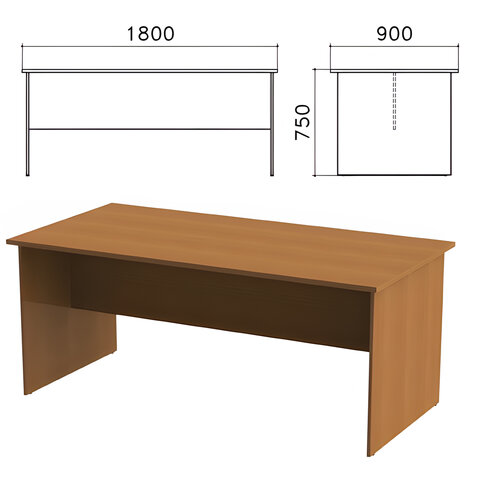 Стол для переговоров "Монолит", 1800х900х750 мм, цвет орех гварнери, СМ18.3
