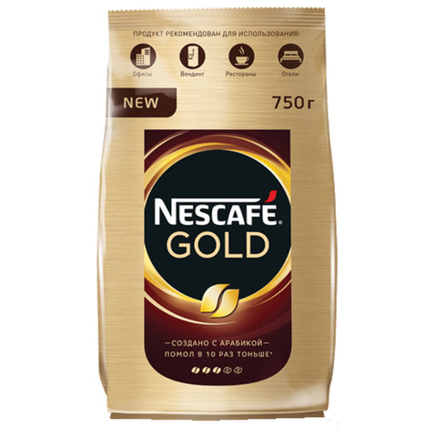 Кофе молотый в растворимом NESCAFE (Нескафе) "Gold", сублимированный, 750 г, мягкая упаковка, 01951, 12348310