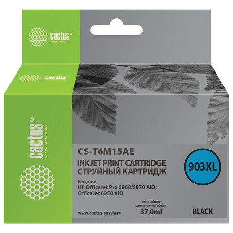 Картридж струйный CACTUS (CS-T6M15AE) для HP OfficeJet Pro 6950/6960/6970, черный