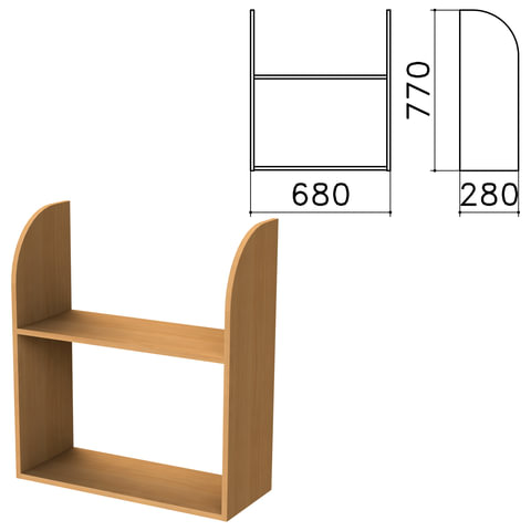 Полка навесная настенная "Монолит", 680х280х770 мм, цвет бук бавария, ПМ40.1